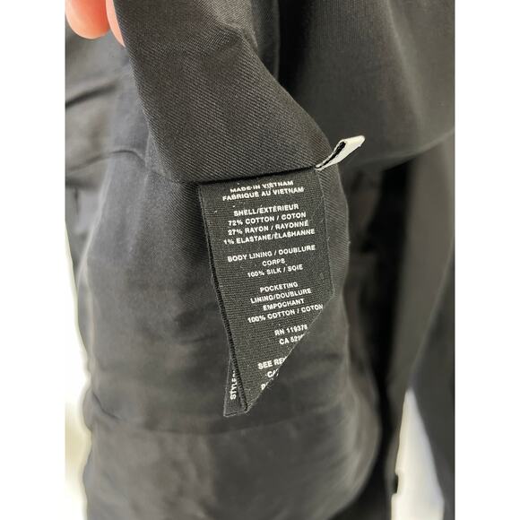 Helmut Lang Blazer‎ Women’s Black Silk Tailored Coat Jacket Minimalist Size 2 - Picture 6 of 10